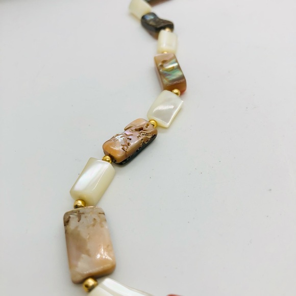 Antique Abalone Mother Of Pearl Necklace - Picture 7 of 17